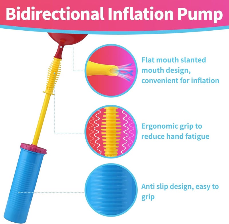 KAWKALSH Hand Balloon Pump, Dual Action Two-Way Inflator, Manual Air Blower for Balloons - Image 4